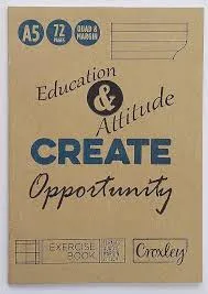 [EBFM72] A5 Exercise Book: Quad - Kariertes Heft mit Rand (72)