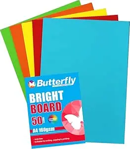 A4 160 gsm Bright Board - Farbiges Tonpapier (50)