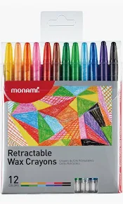 Monami Rectractable Wax Crayons - Drehwachsmalstifte (12)