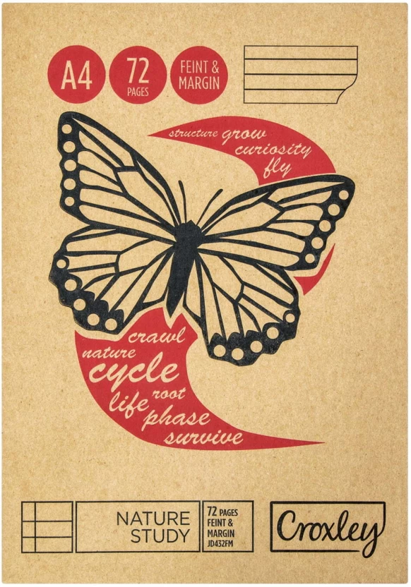 A4 Heft Nature Study: liniertes Heft mit Rand und blanko - exercise book: feint and margin and unruled (72)