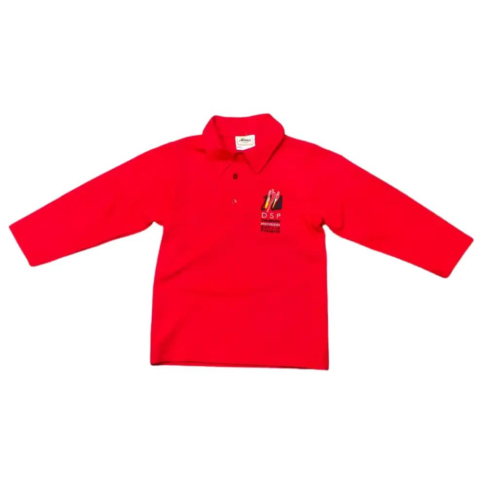 DSP Polo Shirt Red Longsleeve - Rot Langarm