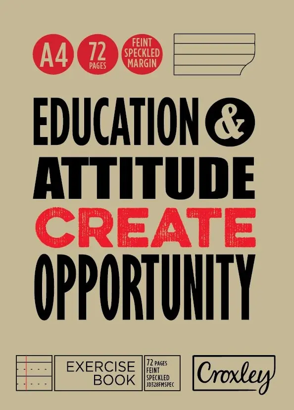 A4 Heft liniert mit Hilfslinien und Rand - exercise book: speckled, feint and margin 72 pages 