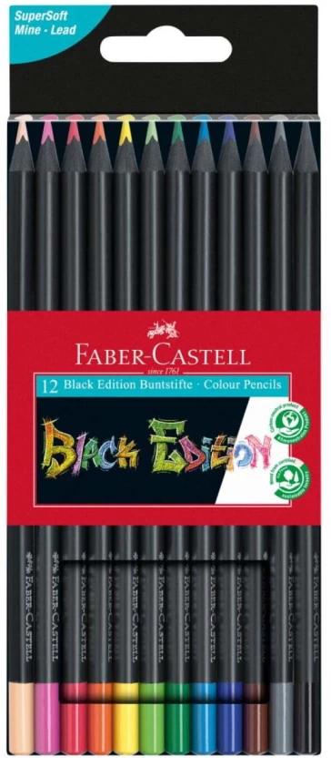 Faber-Castell Black Edition Colour Pencils - Buntstifte (12)