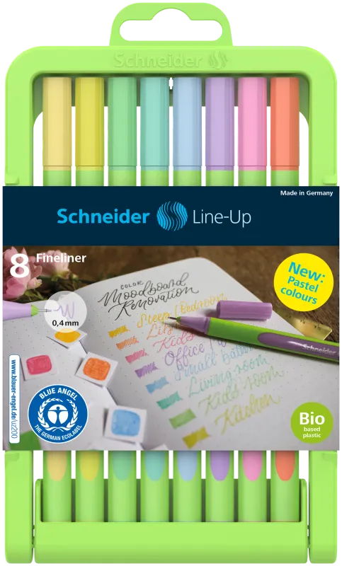 Schneider Line-Up Pastel Wallet of 8 0.4 mm Fineliner