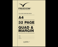 [EBQM32] A5 Exercise Book: Quad and Margin - Kariertes Heft mit Rand (32)