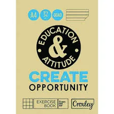 [EBQMA432] A4 Exercise Book: Quad and Margin - Kariertes Heft mit Rand (32)