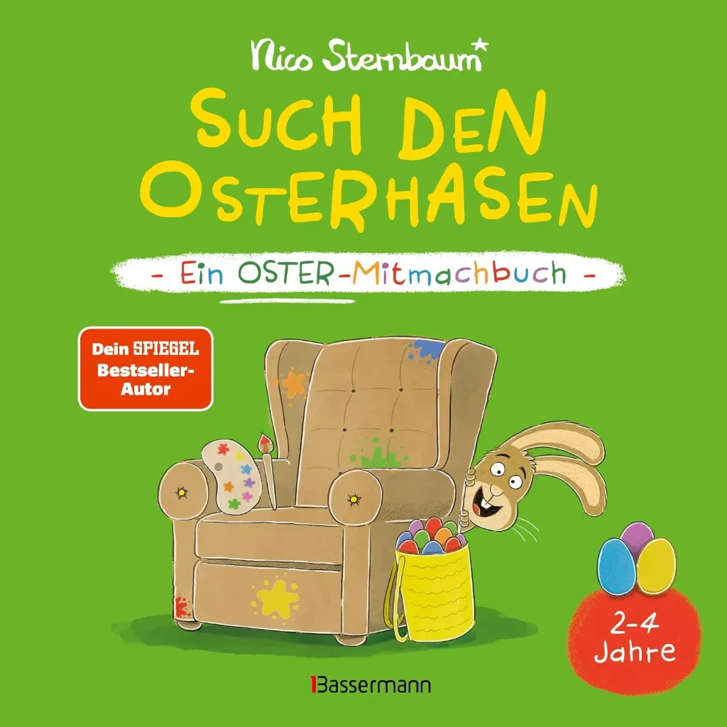 Such den Osterhasen. Ein Oster-Mitmachbuch. Zum Schütteln, Schaukeln, Pusten, Klopfen und sehen, was dann passiert.