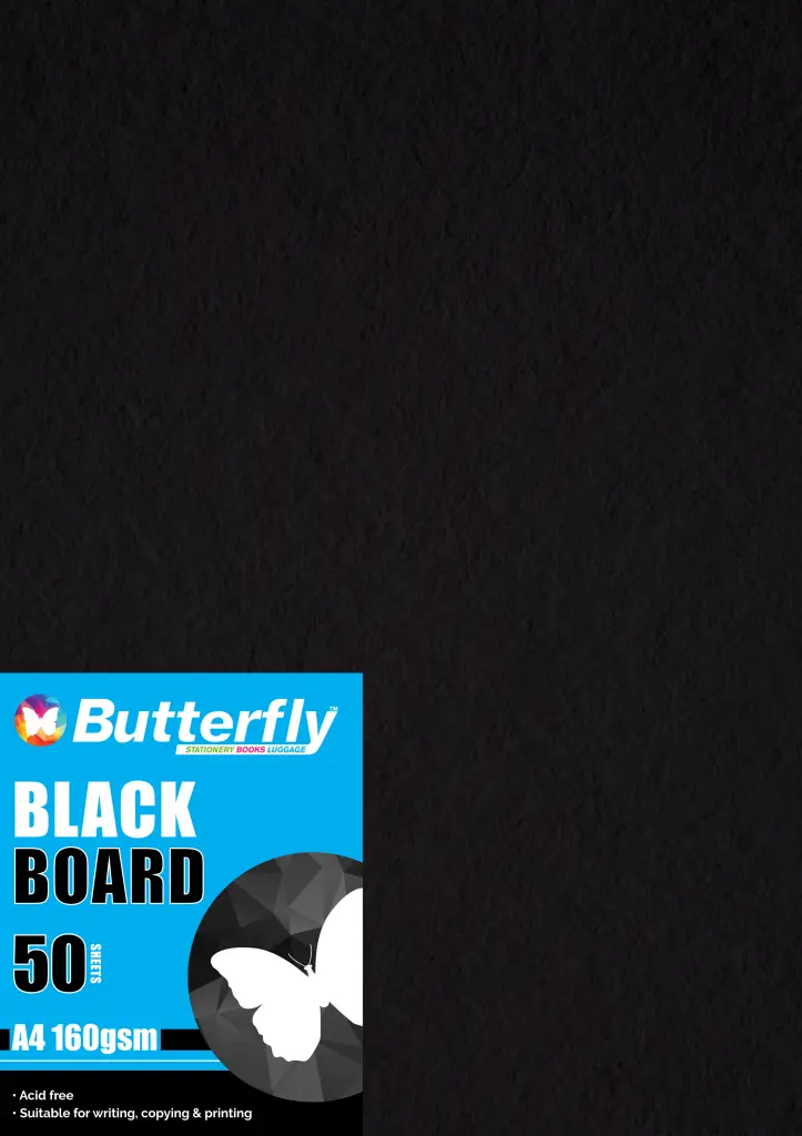 A4 160 gsm Board: Black - Tonpapier: Schwarz (50)