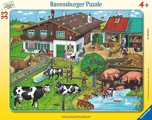 Ravensburger Kinderpuzzle - Tierfamilien - Rahmenpuzzle für Kinder ab 4 Jahren