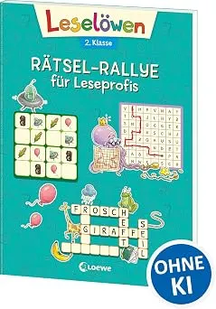 Leselöwen Rätsel-Rallye für Leseprofis - 2. Klasse (Türkis): Rätselbuch zum Lesenlernen für Kinder ab 7 Jahre