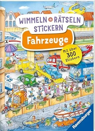 *Slightly Imperfect* Ravensburger Wimmeln, Rätseln, Stickern: Fahrzeuge - Stickerbuch ab 4 Jahren